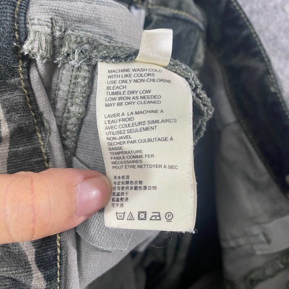 Anthropologie Pants 29 Green Camo Print Corduroy Pilcro Skinny High Rise - Picture 11 of 13